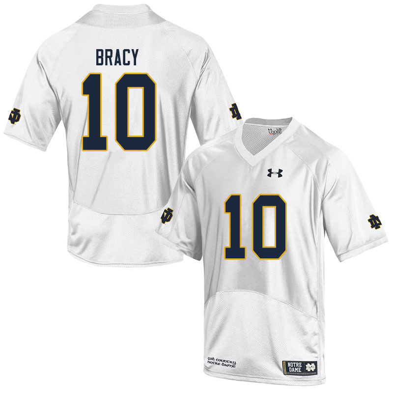 Men #10 TaRiq Bracy Notre Dame Fighting Irish College Football Jerseys Sale-White